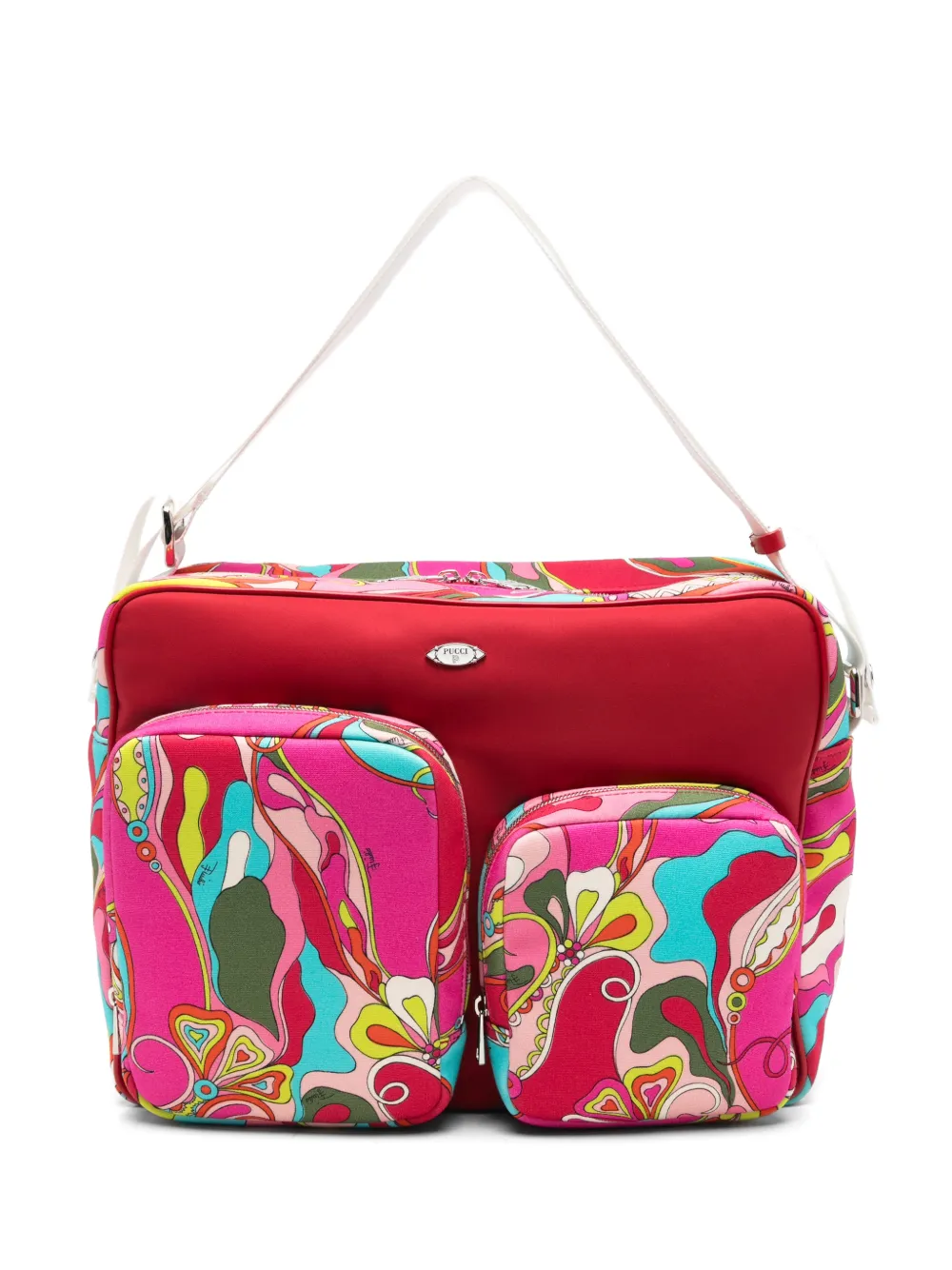 PUCCI Junior abstract-print front-pocket changing bag Roze