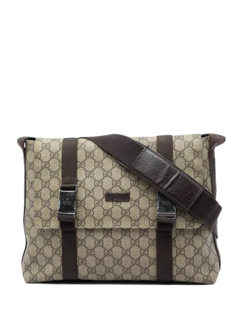 Gucci Pre-Owned 2000-2015 Large GG Supreme Double Buckle Flap Messenger Bag crossbody bag