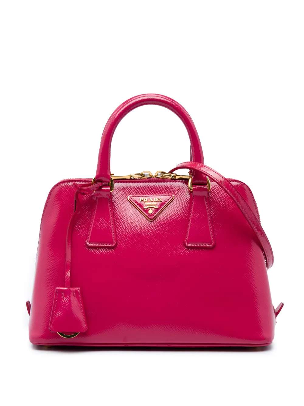 Prada Pre-Owned 2010-2026 Small Saffiano Vernice Promenade satchel - Rosa