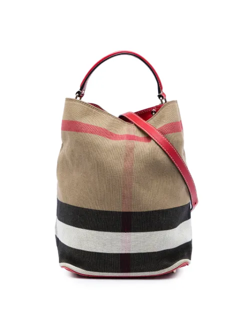 Burberry Pre-Owned 2000-2017 Medium Mega Check Canvas Ashby Bucket Bag satchel