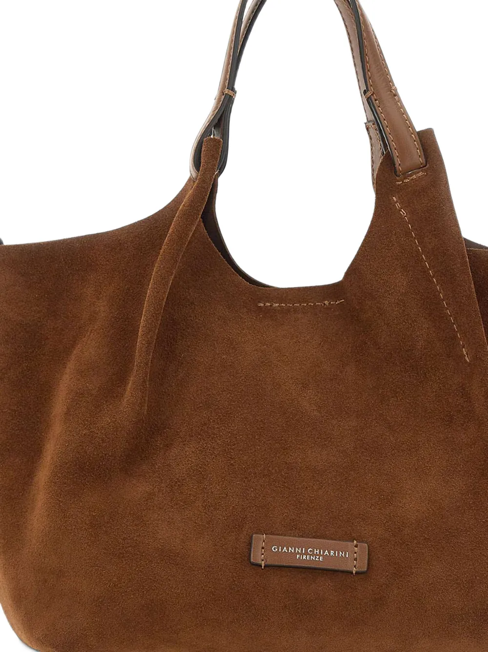 GIANNI CHIARINI medium Dua suede tote bag Bruin