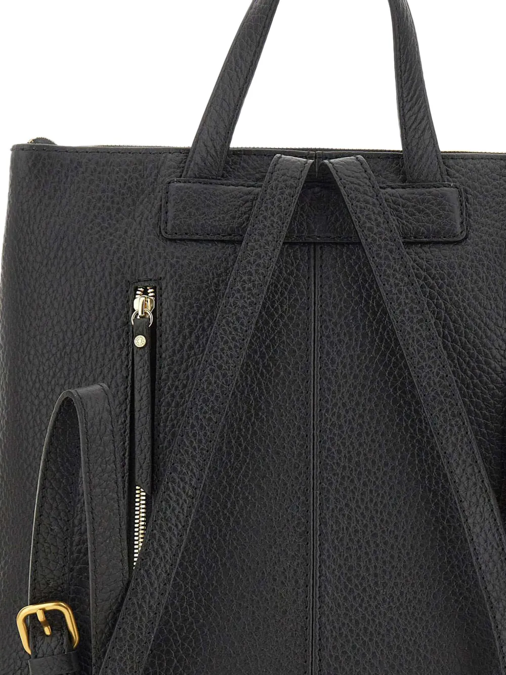 GIANNI CHIARINI large Sandra grained leather backpack Zwart