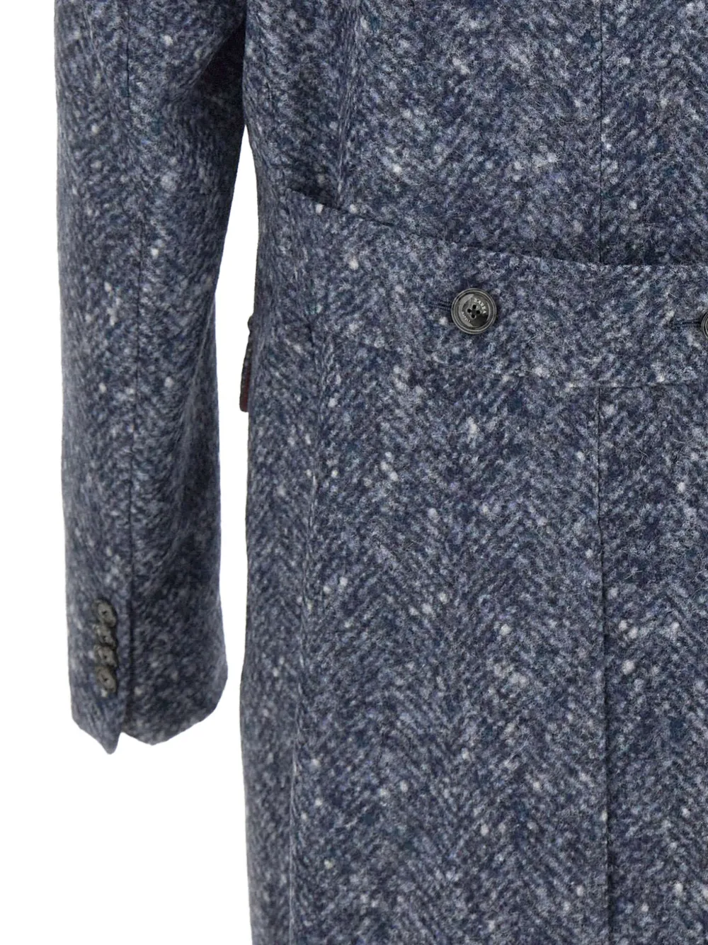 Barba Clang herringbone double-breasted coat Blauw