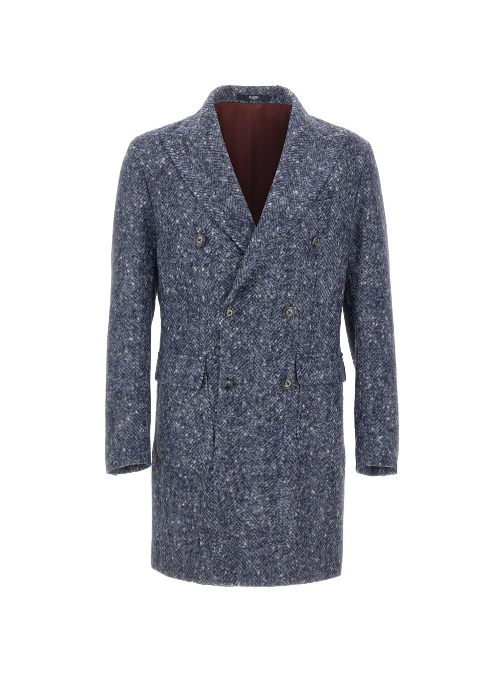 Barba Clang herringbone double-breasted coat - Blau