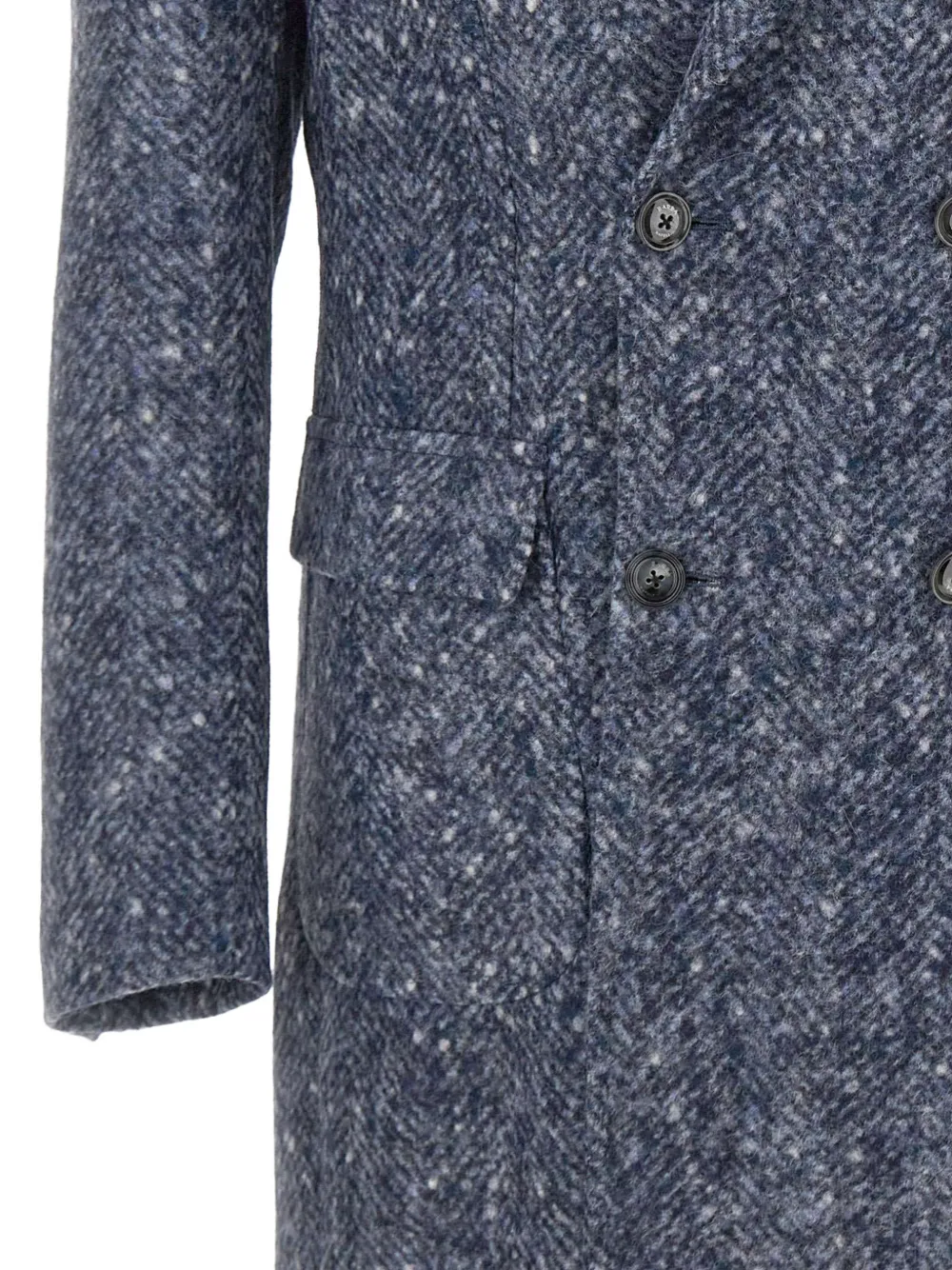Barba Clang herringbone double-breasted coat Blauw