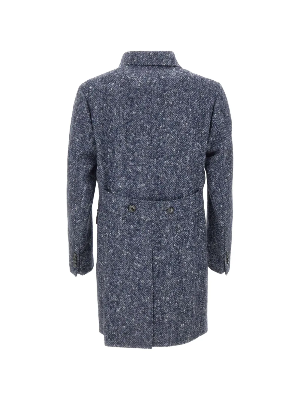 Barba Clang herringbone double-breasted coat Blauw