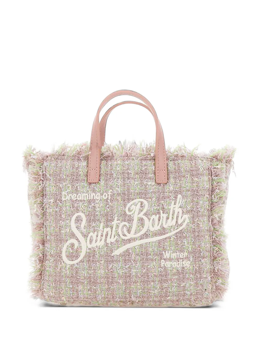 MC2 Saint Barth mini Vanity fringe-trimmed tote bag Roze