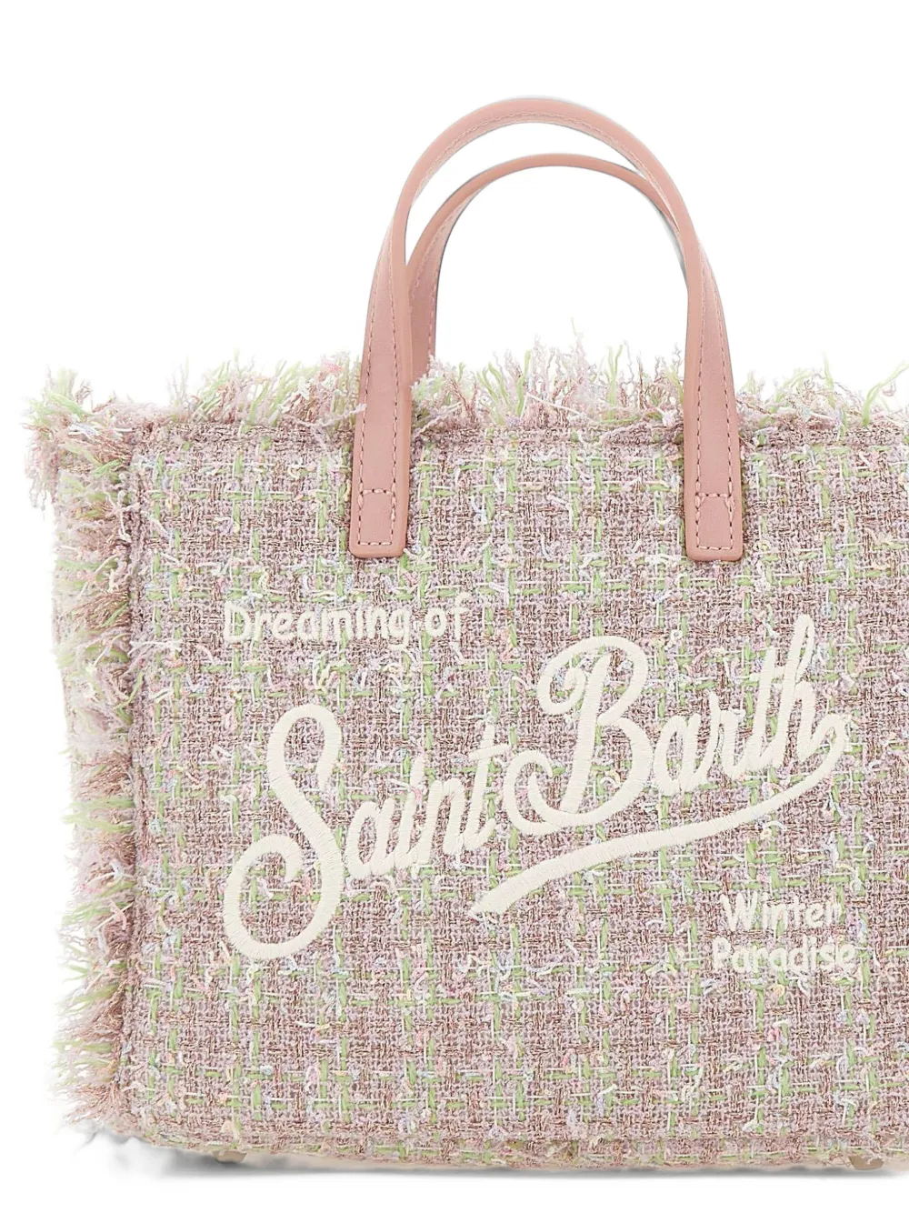 MC2 Saint Barth mini Vanity fringe-trimmed tote bag Roze