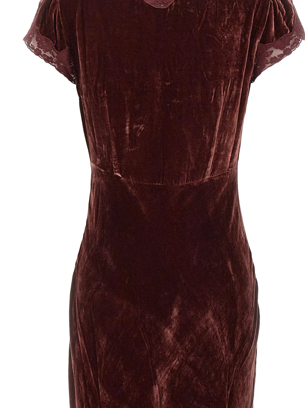 Rixo Amari lace-insert empire-line midi dress Rood