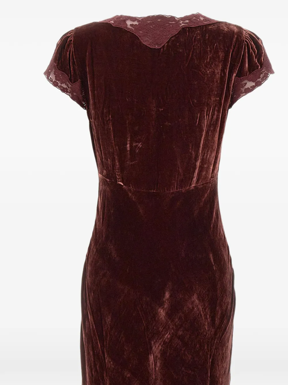 Rixo Amari lace-insert empire-line midi dress Rood