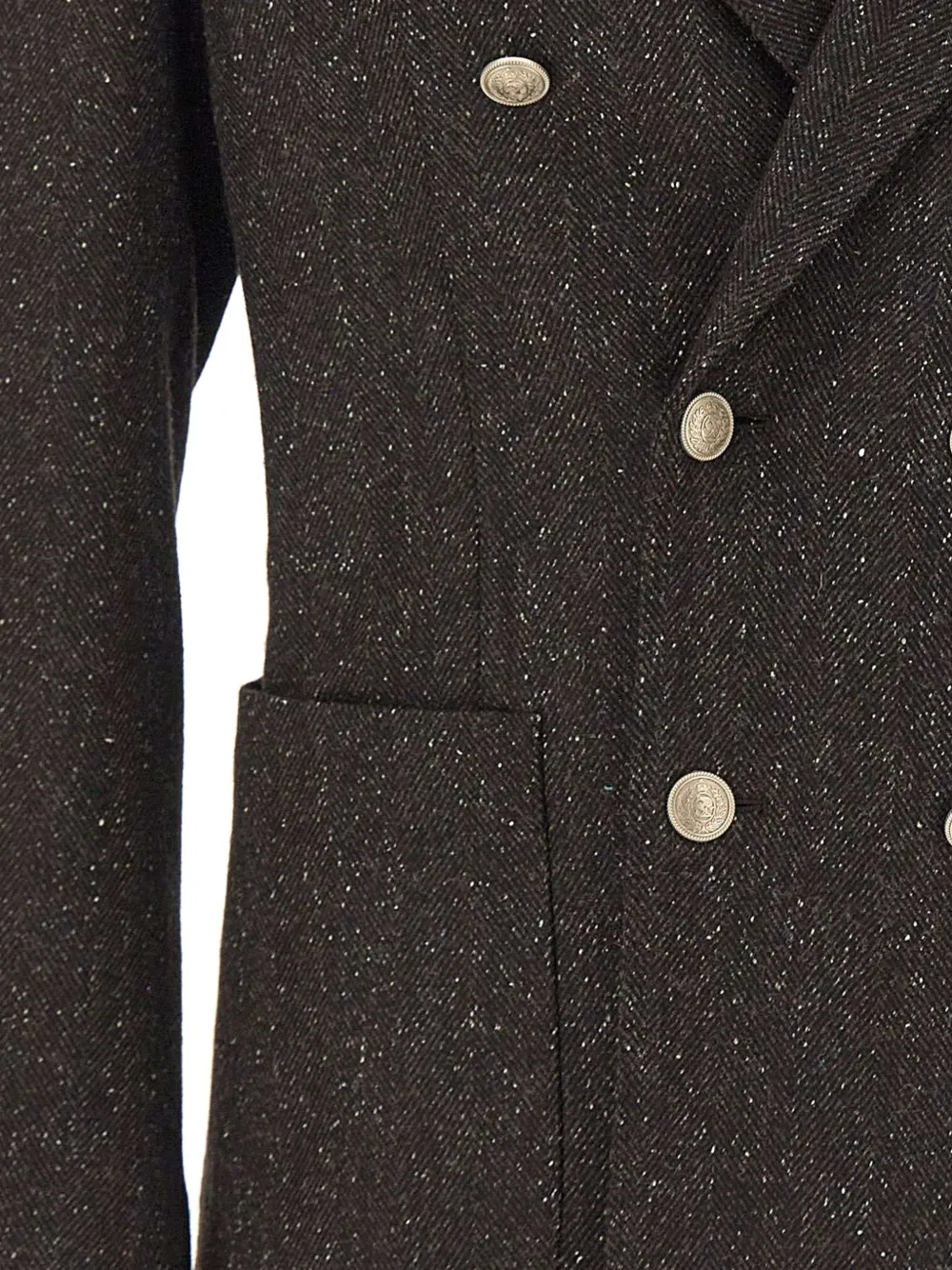 Eleventy double-breasted herringbone blazer Bruin