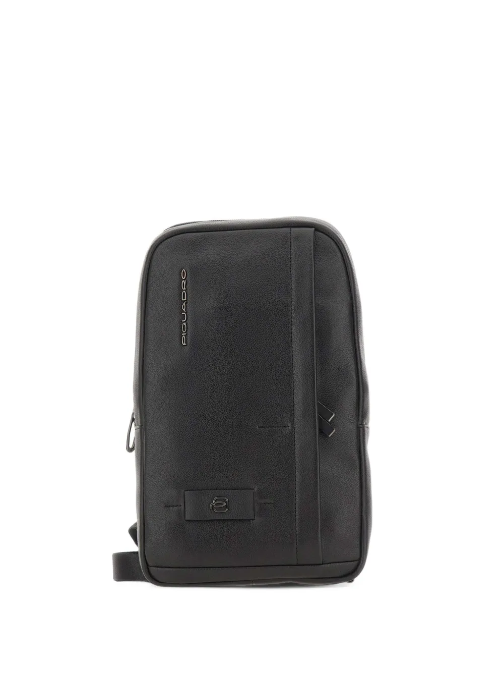PIQUADRO grained leather convertible sling bag - Schwarz