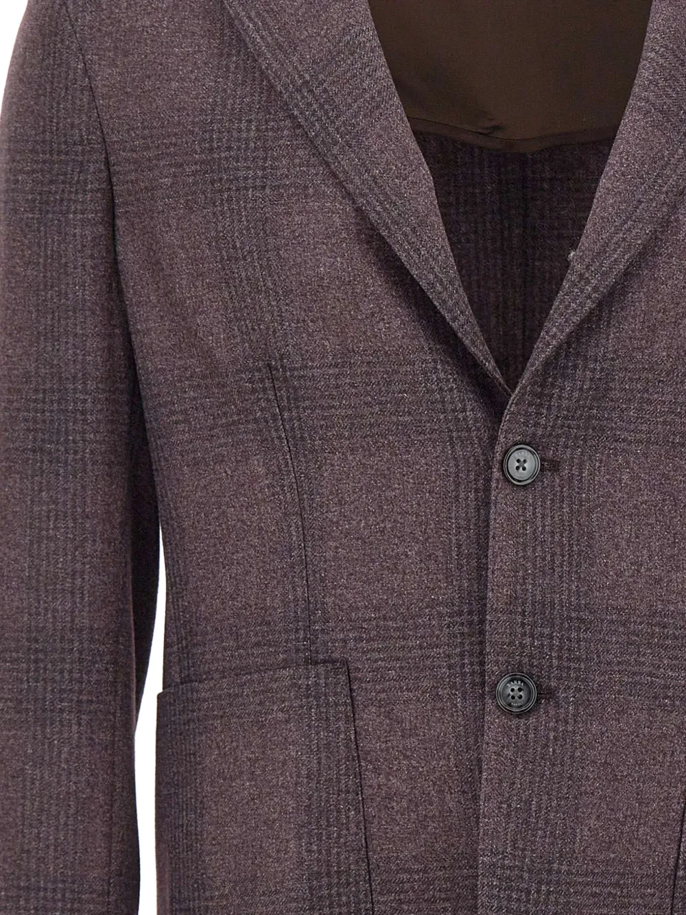 Barba check-patterned single-breasted blazer Paars