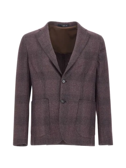Barba check-patterned single-breasted blazer