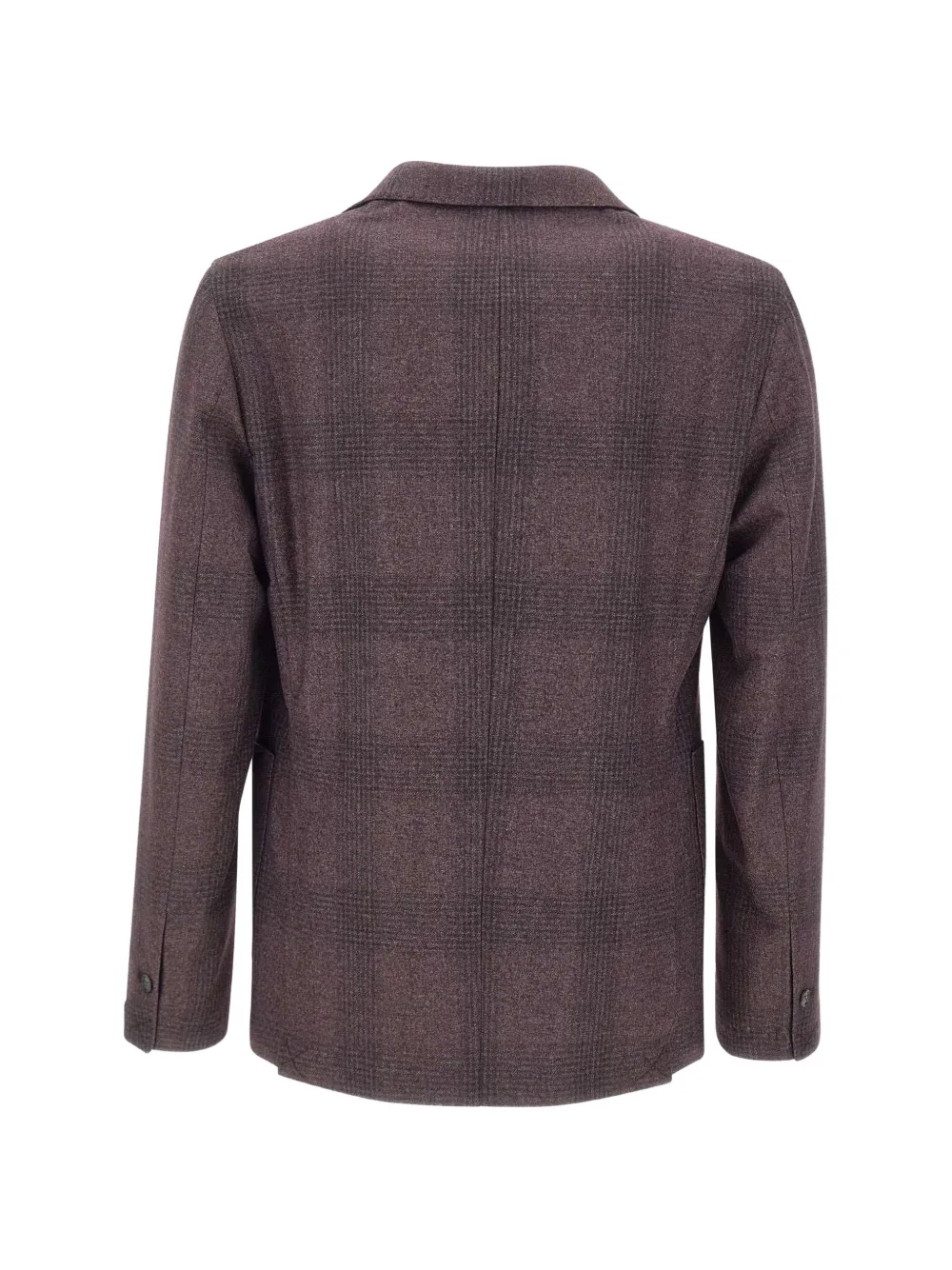 Barba check-patterned single-breasted blazer Paars