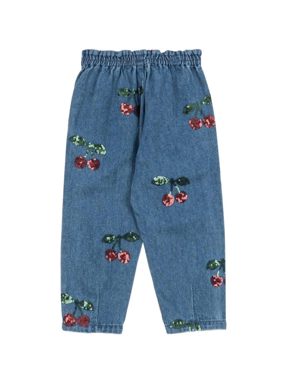Konges Sløjd sequin-embellished cherry-patch jeans Blauw