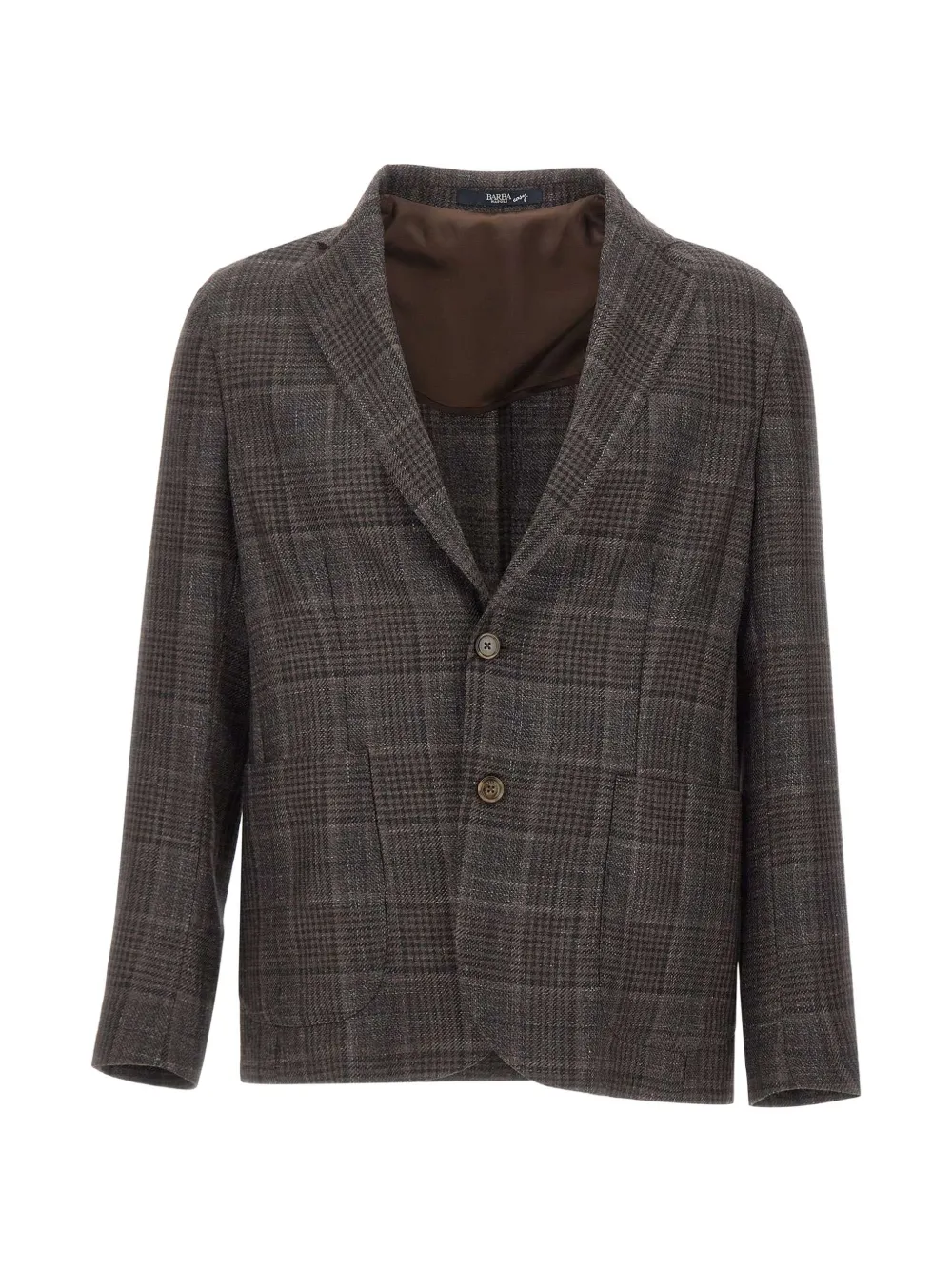 Barba Easy J Mono Prince of Wales-patterned blazer - Marrone