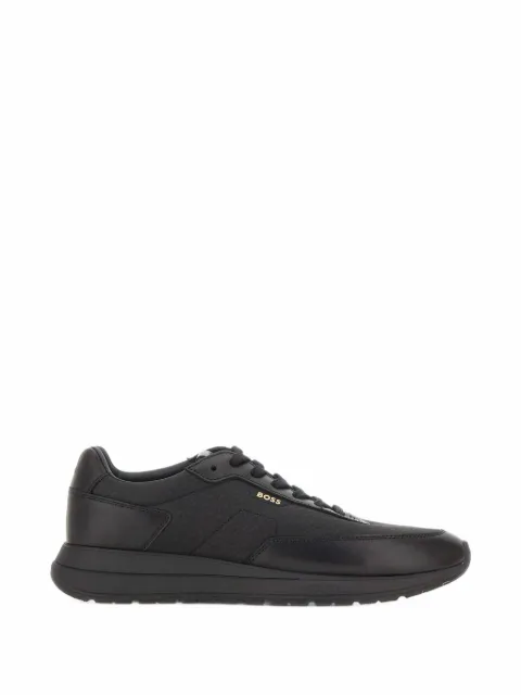 BOSS Sneakers mit Monogramm, Lederbesatz und EVA-Gummisohle
