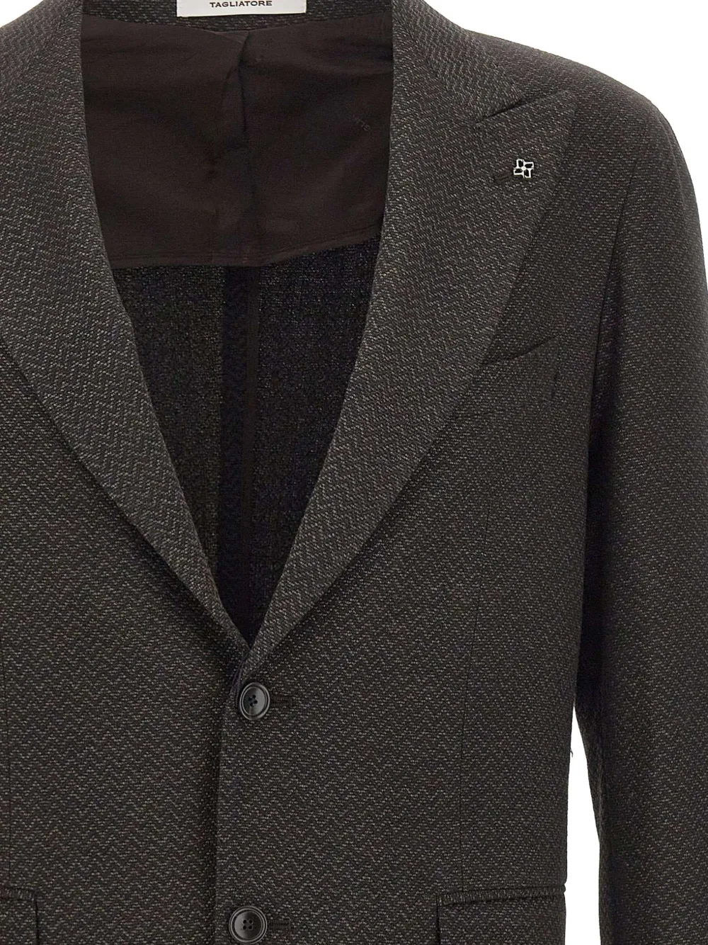 Tagliatore zigzag-textured peak-lapel blazer Bruin