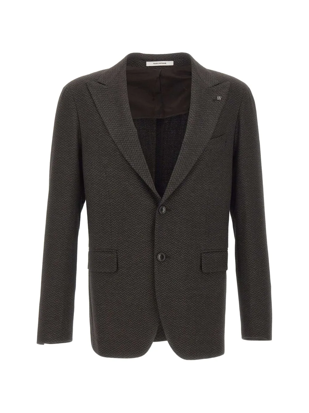 Tagliatore zigzag-textured peak-lapel blazer Bruin