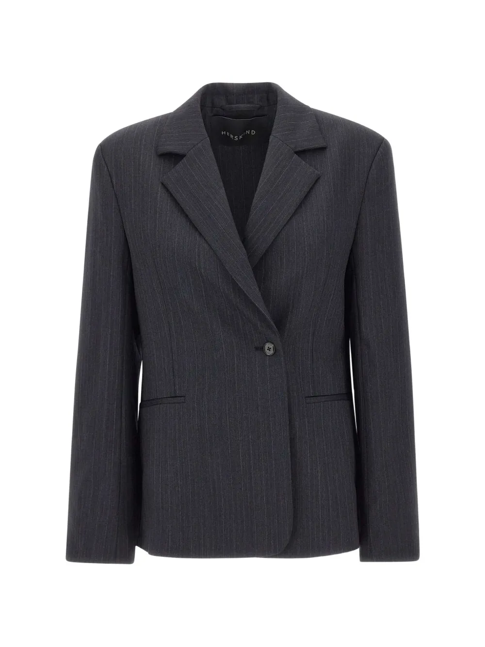 HERSKIND Janet pinstripe-pattern blazer - Black