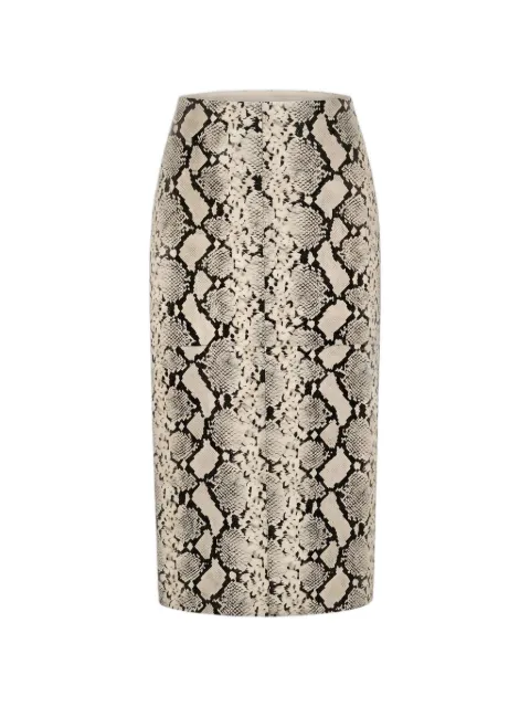 Róhe falda midi con efecto de piel de serpiente