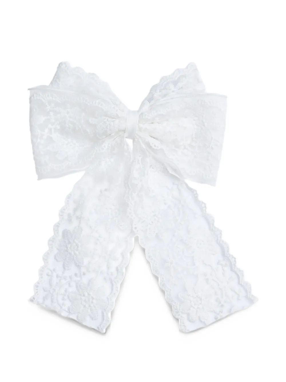 Tulleen floral lace-ribbon hair clip - White