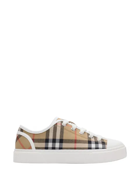 Burberry Kids check cotton sneakers