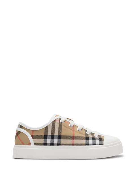 Burberry Kids check cotton sneakers