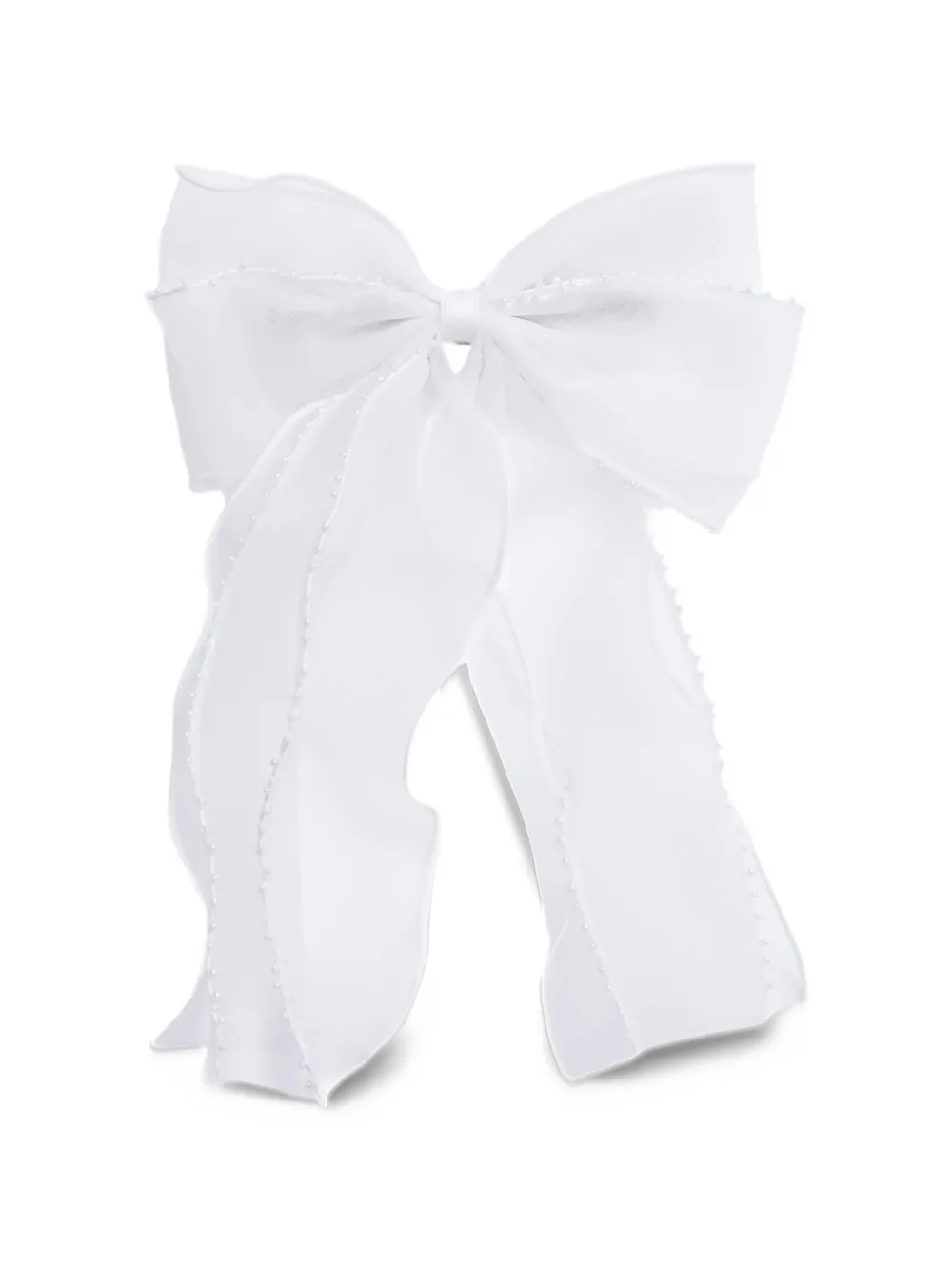 Tulleen beaded organza hair clip - White