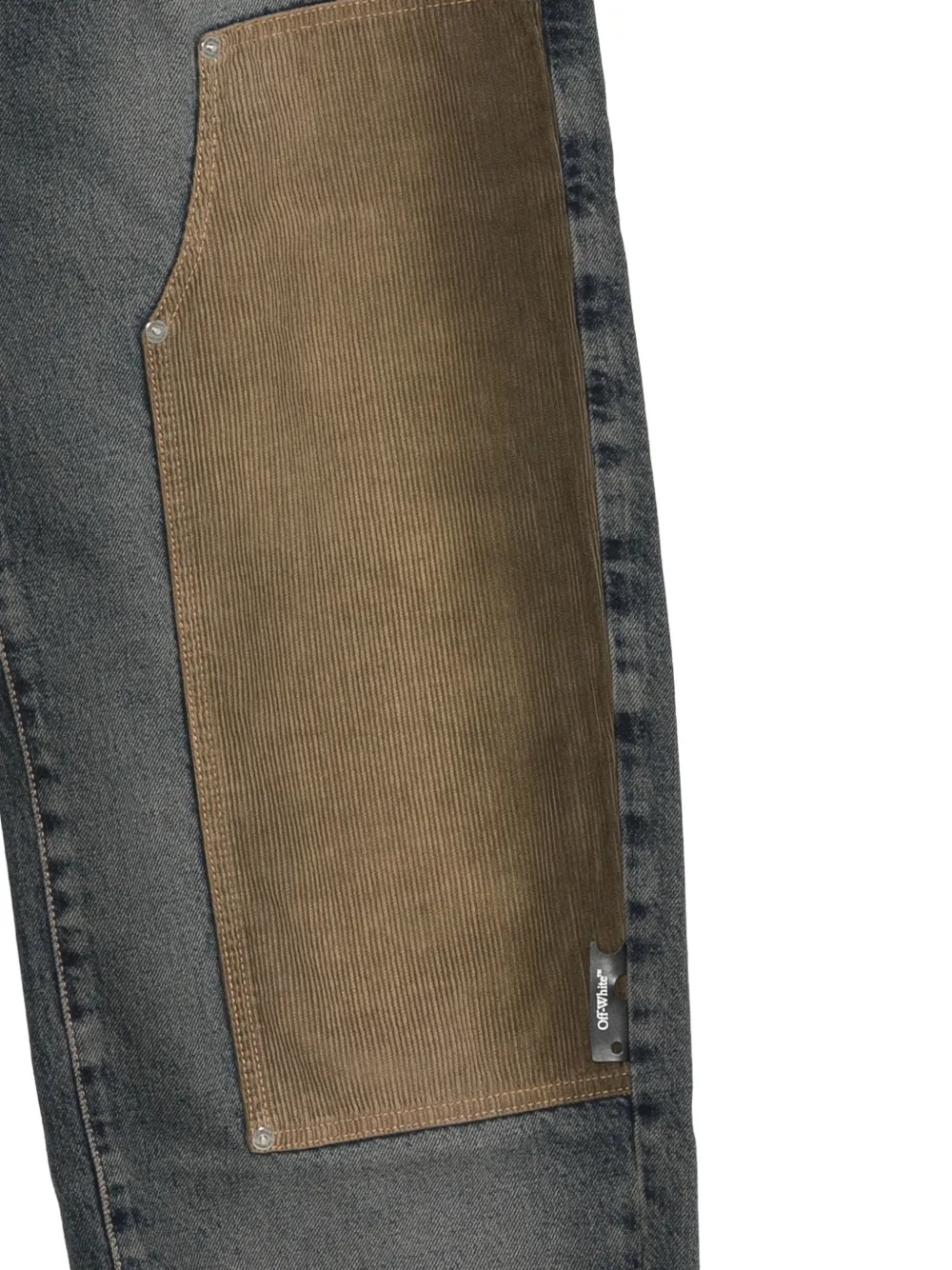 Off-White Jeans met ribfluwelen vlakken Blauw