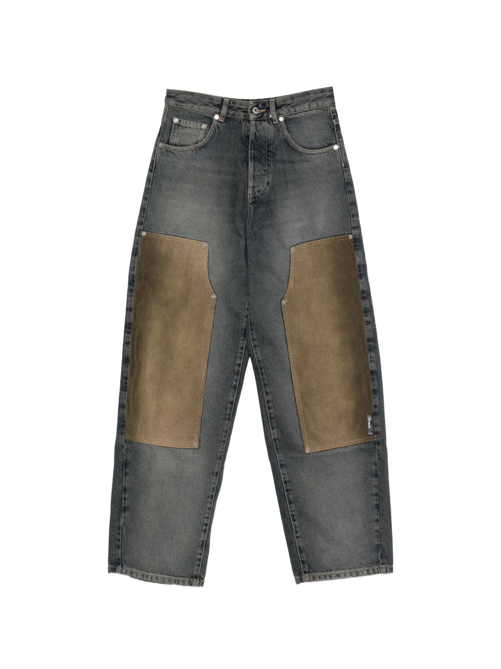 Off-White corduroy-panelled jeans - Blu