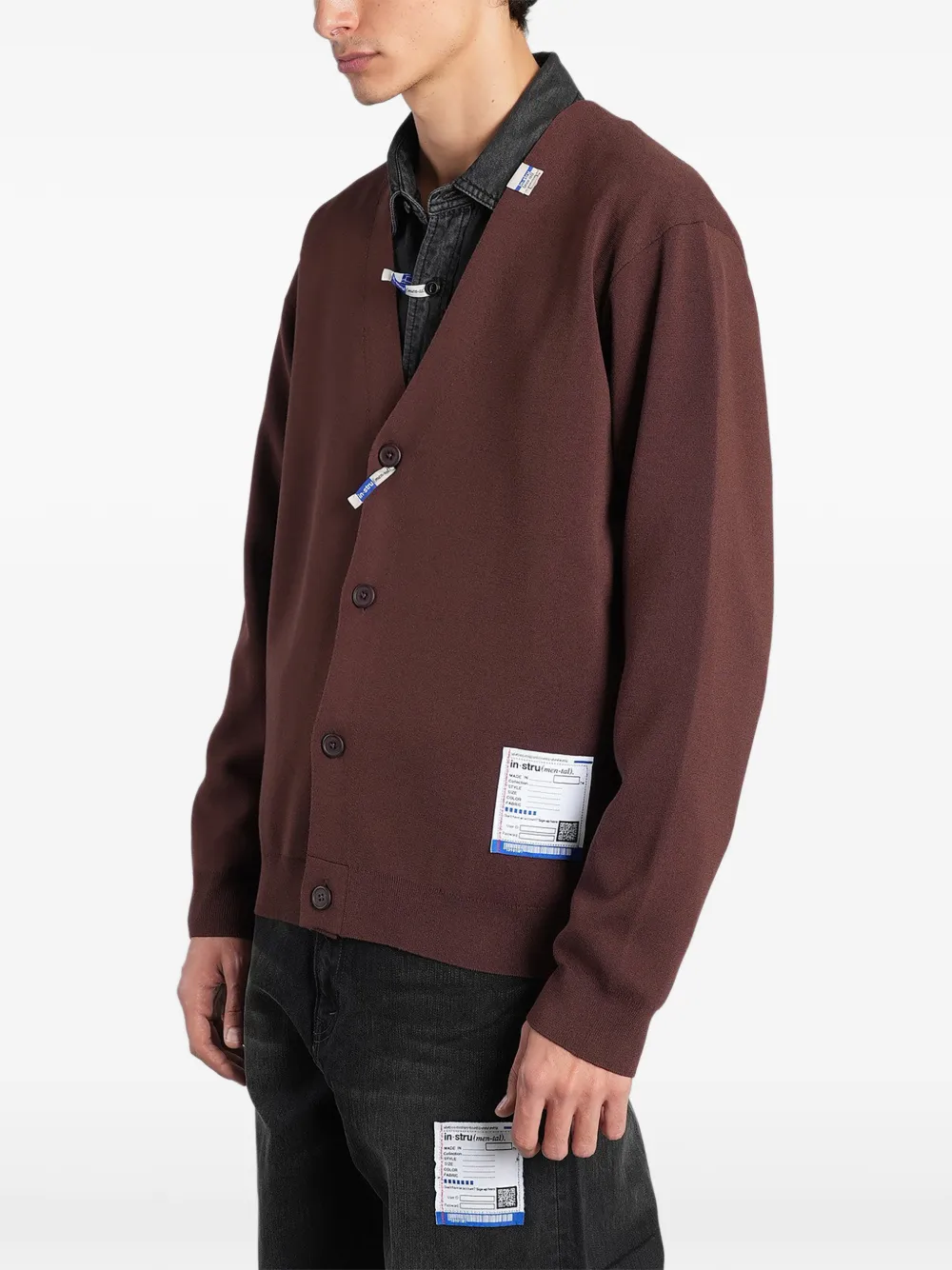 Maison MIHARA YASUHIRO Milan-rib cardigan Bruin