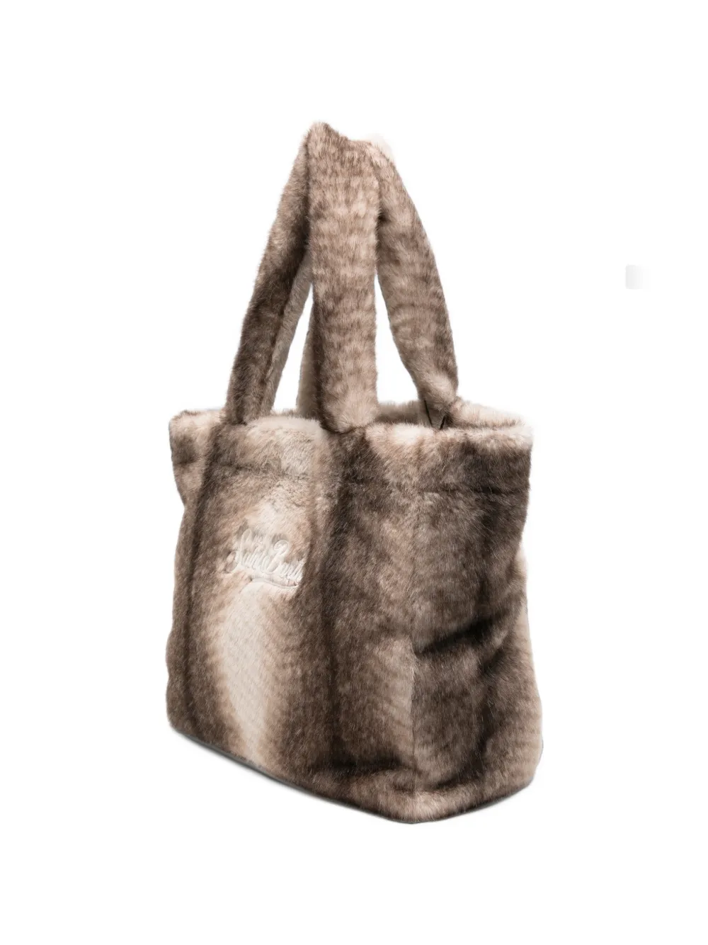 MC2 Saint Barth Vanity faux-fur logo-embroidered tote bag Grijs