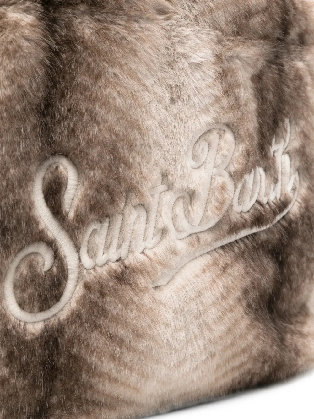 MC2 Saint Barth Vanity faux-fur logo-embroidered tote bag Grijs