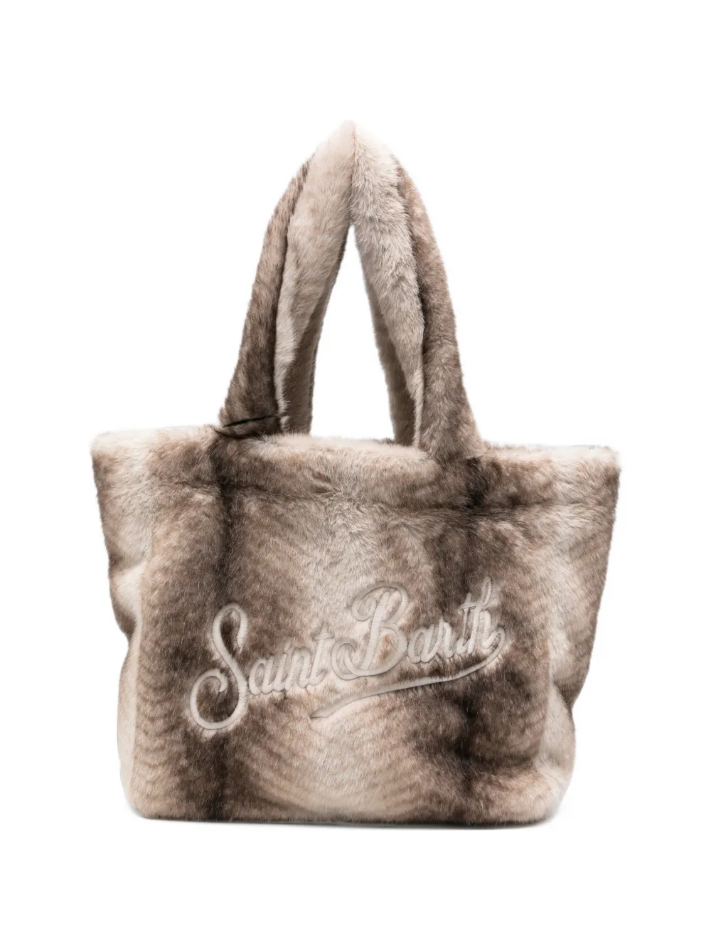 MC2 Saint Barth Vanity faux-fur logo-embroidered tote bag Grijs