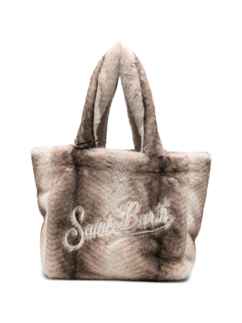 MC2 Saint Barth Vanity faux-fur logo-embroidered tote bag Grijs