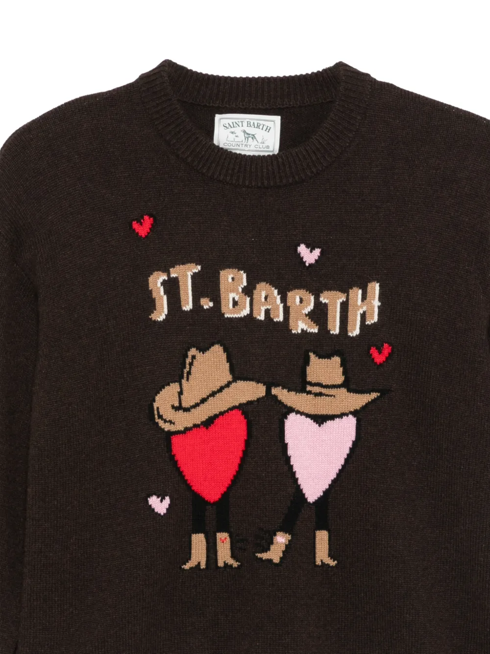 MC2 Saint Barth intarsia-knit crew-neck sweater Bruin