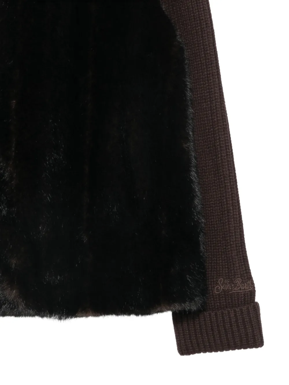 MC2 Saint Barth faux-fur panelled knitted jacket Bruin