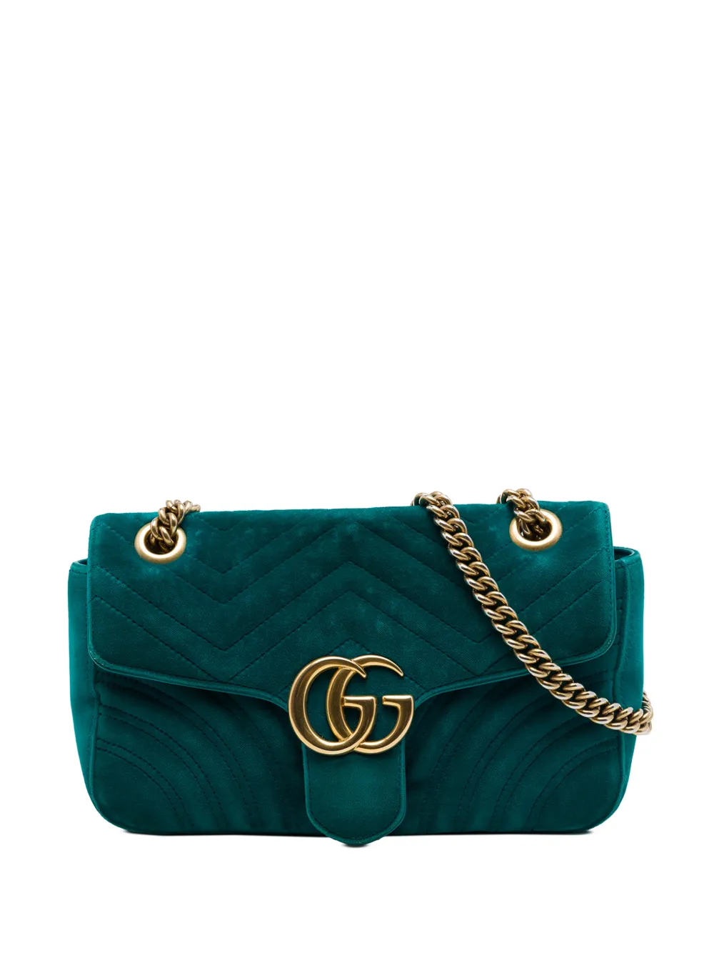 Gucci Pre-Owned 2016-2026 Medium GG Marmont Matelasse Velvet shoulder bag - Blau