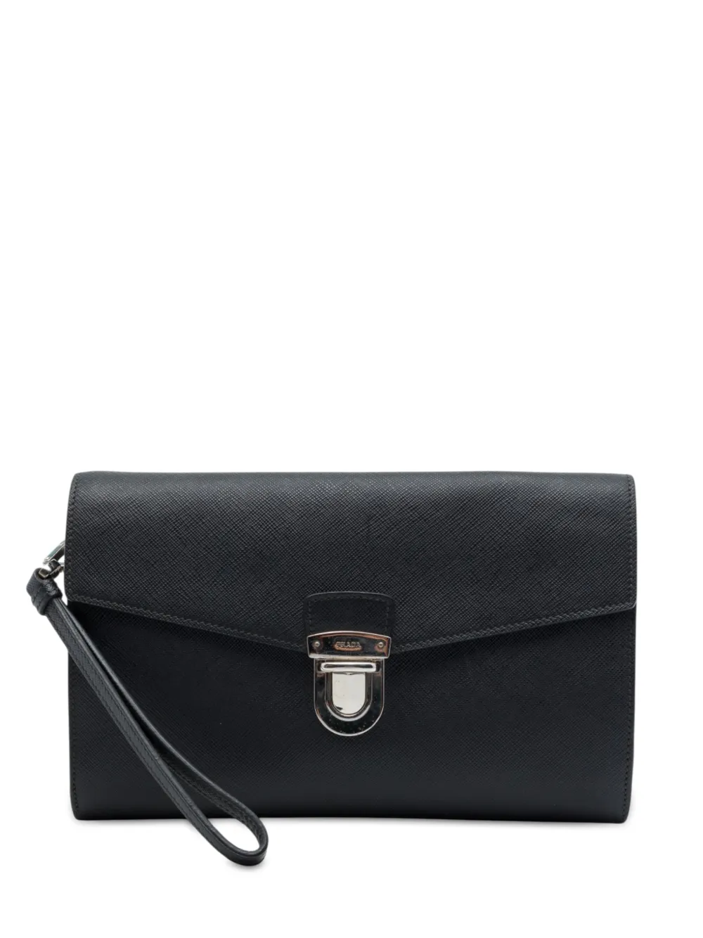 Prada Pre-Owned 2000-2013 Saffiano Envelope Push Lock clutch bag - Nero