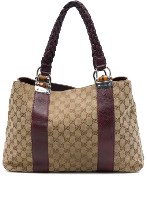 Gucci Pre-Owned 2016-2026 Medium GG Canvas Bamboo Libeccio tote bag