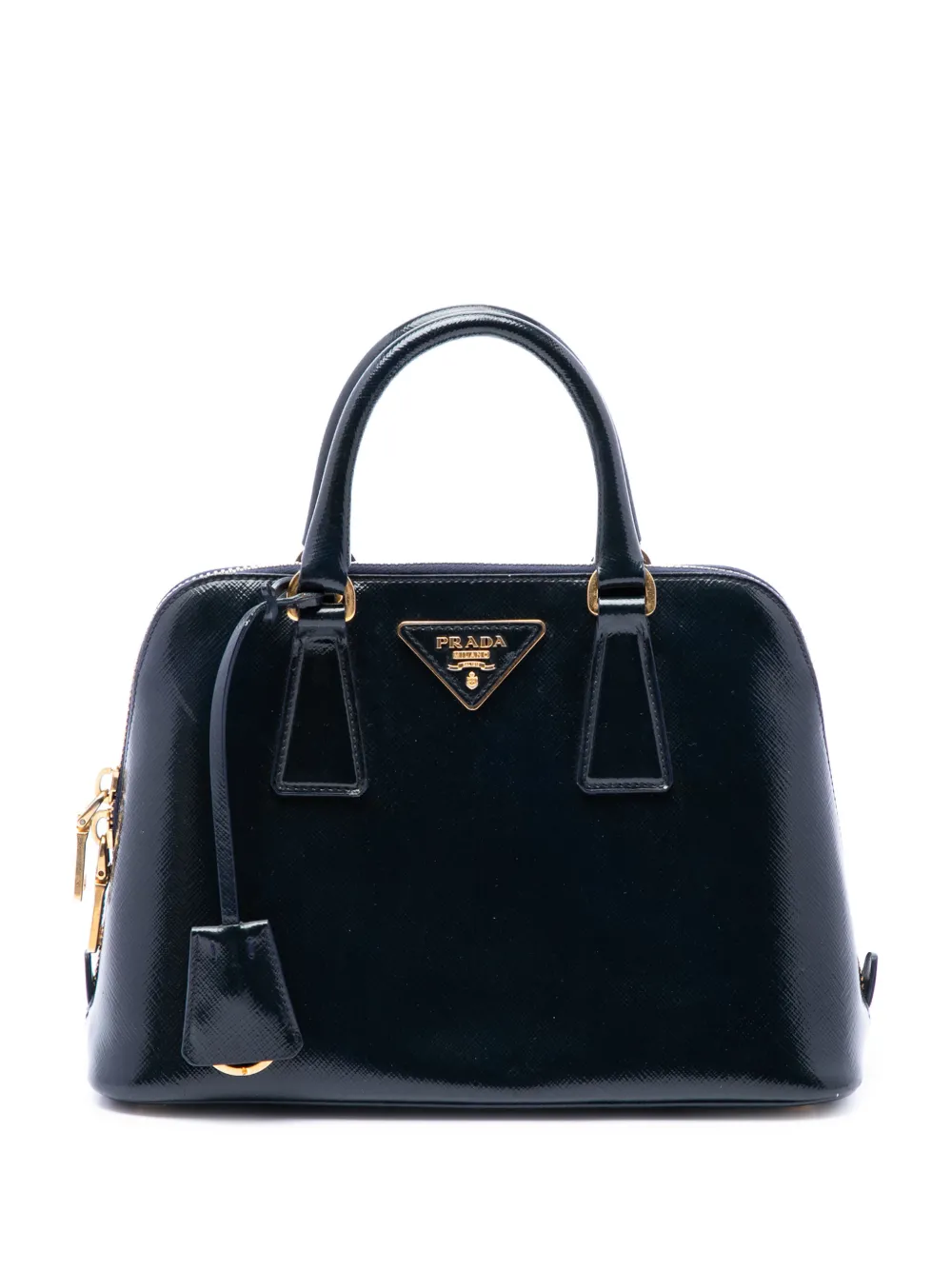Prada Pre-Owned 2010-2026 Small Saffiano Vernice Promenade satchel - Blu