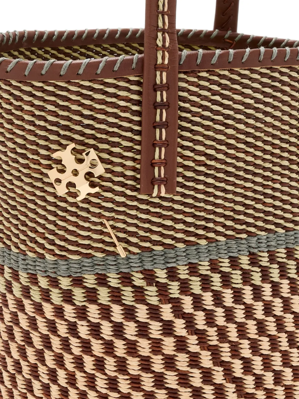 Tory Burch large handwoven basket tote bag Beige