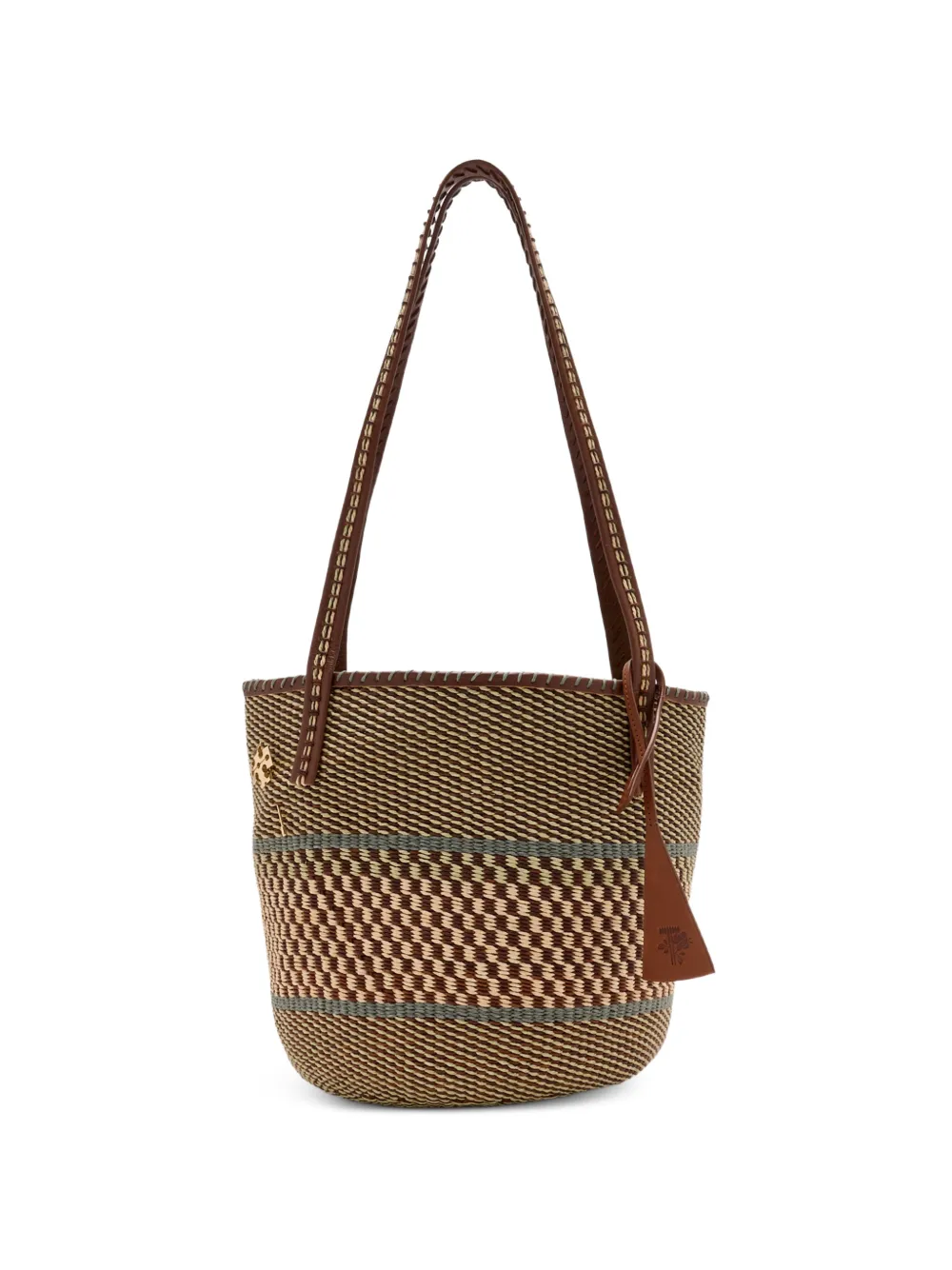 Tory Burch large handwoven basket tote bag Beige