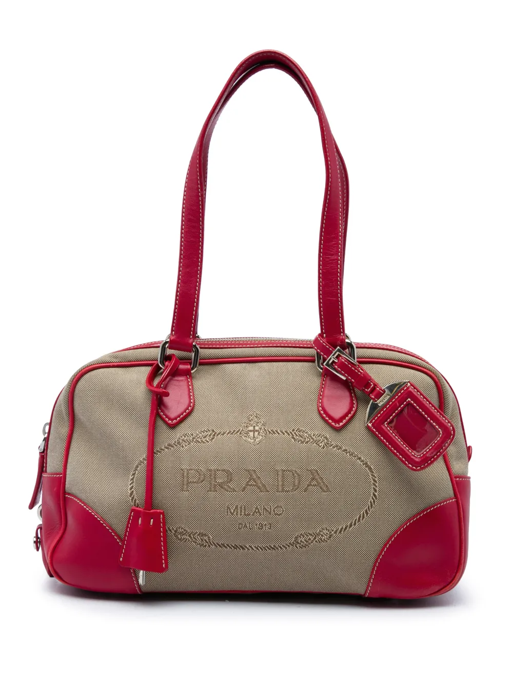 Prada Pre-Owned 2010-2014 Canvas Canapa Logo shoulder bag - Nude