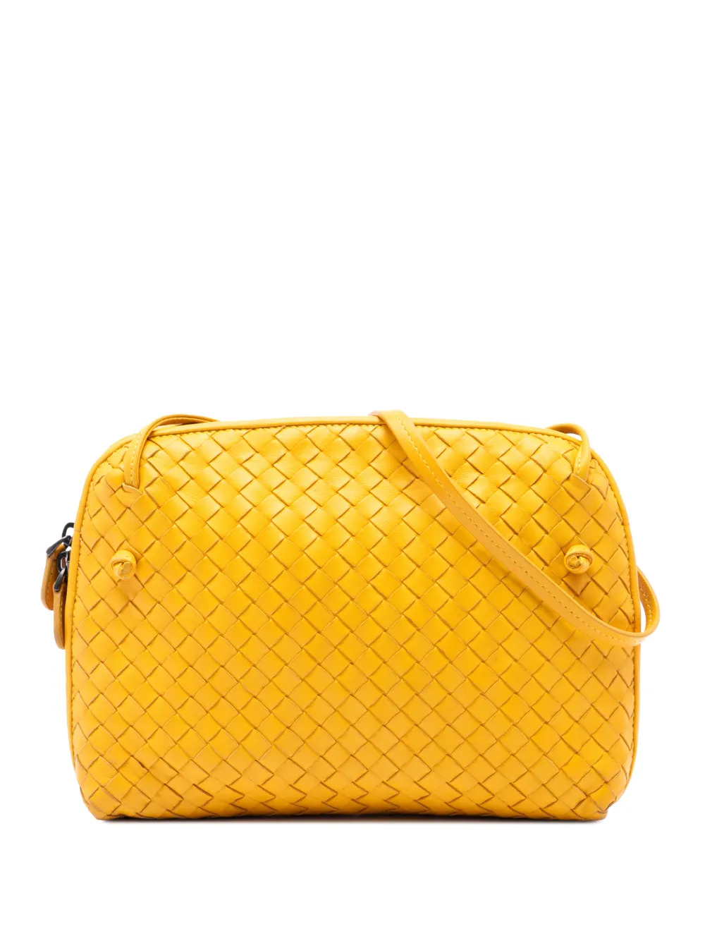 Bottega Veneta Pre-Owned 2012-2026 Nappa Intrecciato Nodini crossbody bag - Gelb