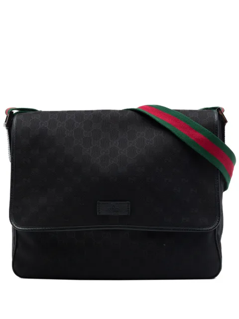 Gucci Pre-Owned 2016-2026 GG Canvas Web Flap Messenger Bag crossbody bag