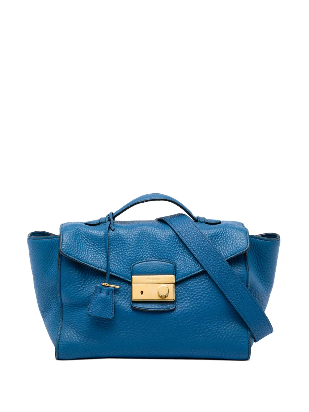Prada Pre-Owned 2000-2013 Vitello Daino Sound Lock satchel - Blu
