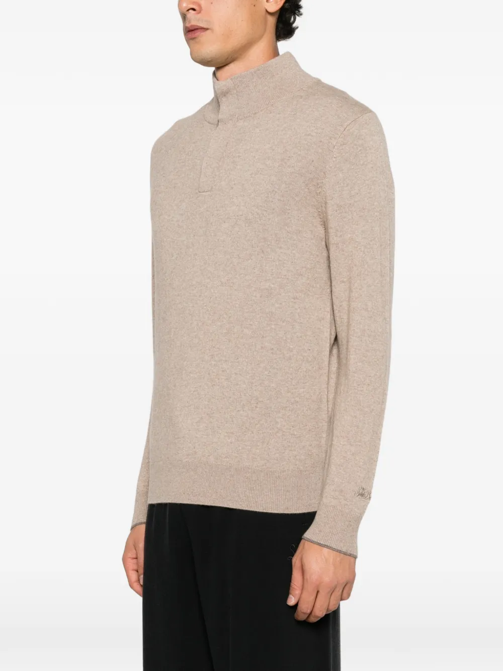 MC2 Saint Barth Marlow button-fastening high-neck sweater Beige